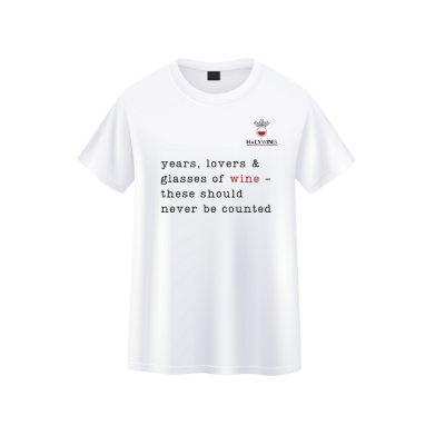 Holy Wines - T-Shirt - Years - Lovers - Wine - Should - Never - Be - Counted - Online Store - White